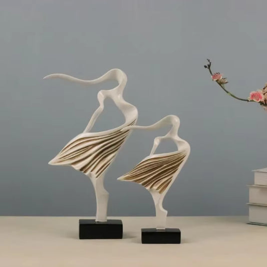 Abstract Dancer Sculpture Duo